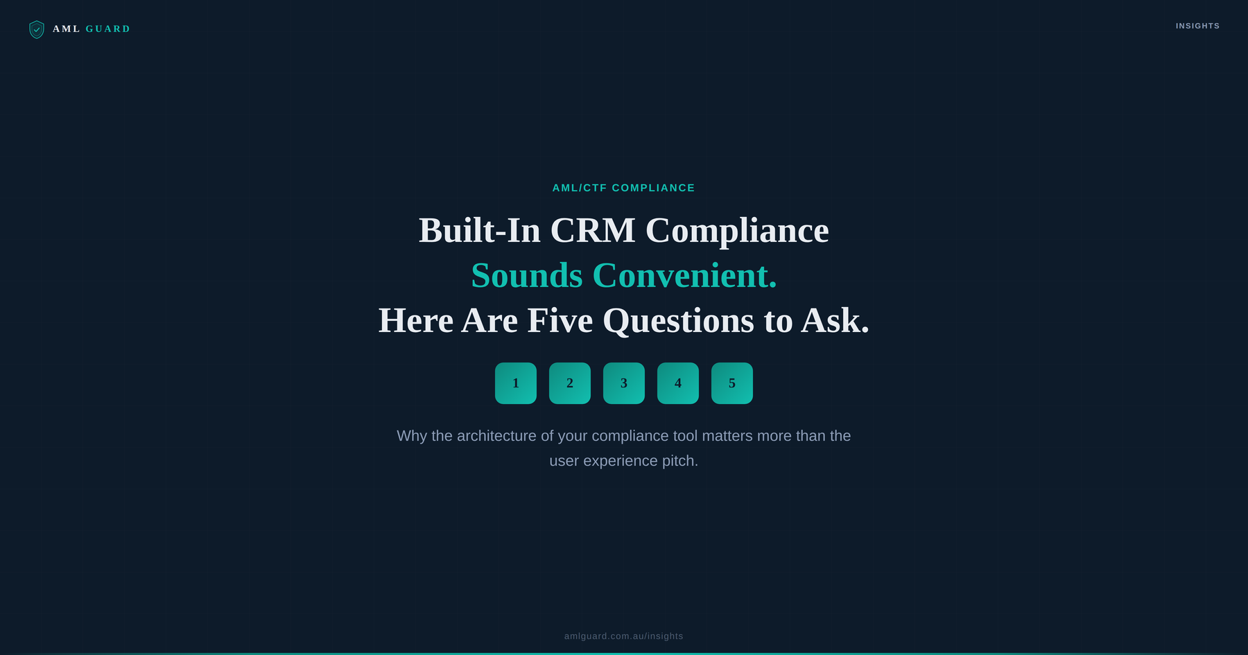 Built-In CRM Compliance Sounds Convenient. Here Are Five Questions to Ask.