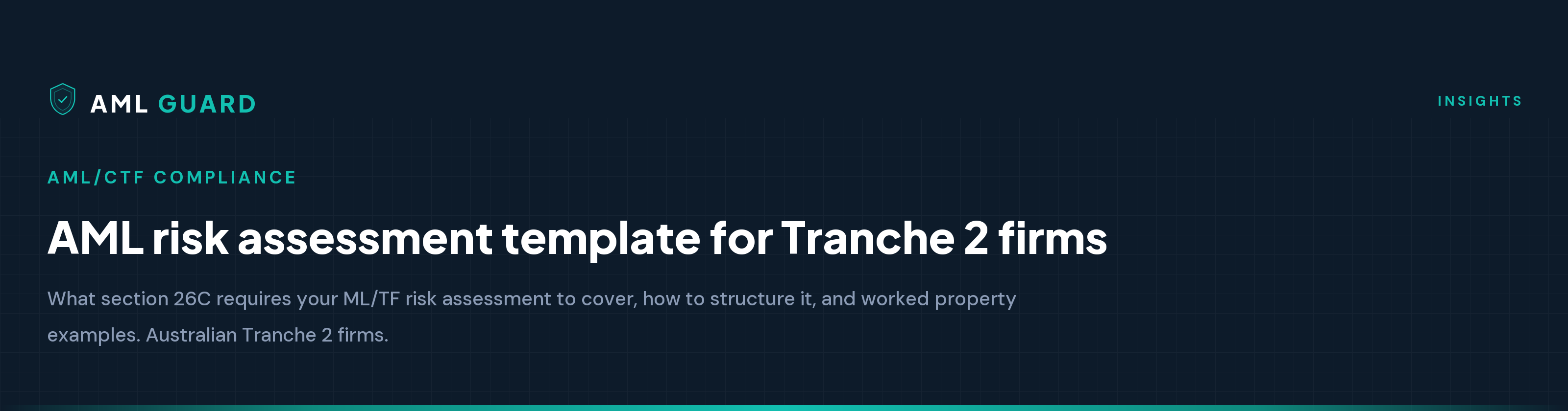 AML risk assessment template for Tranche 2 firms