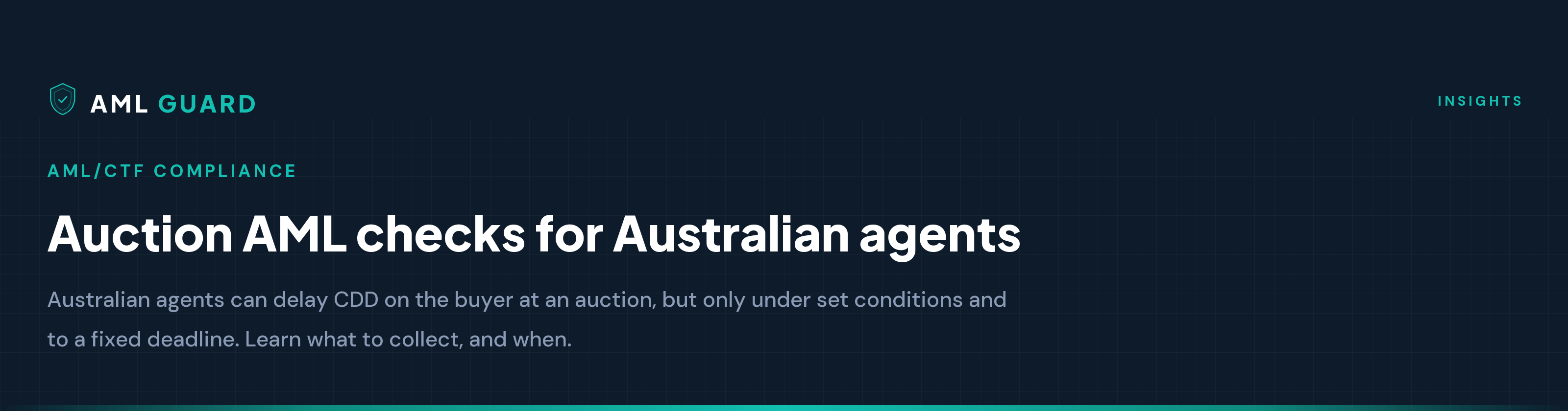 Auction AML checks for Australian agents