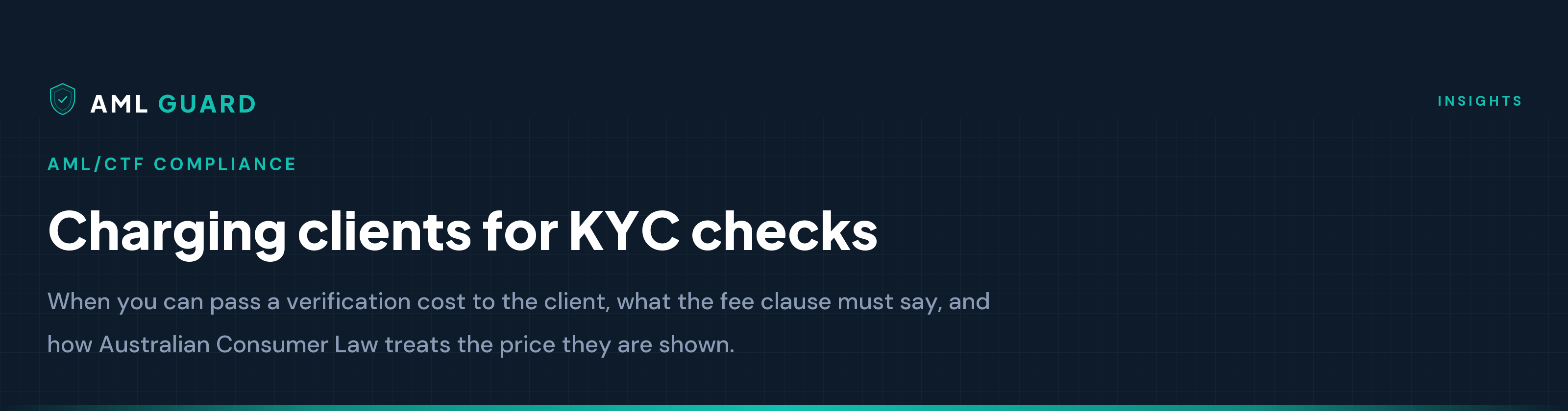 Charging clients for KYC checks