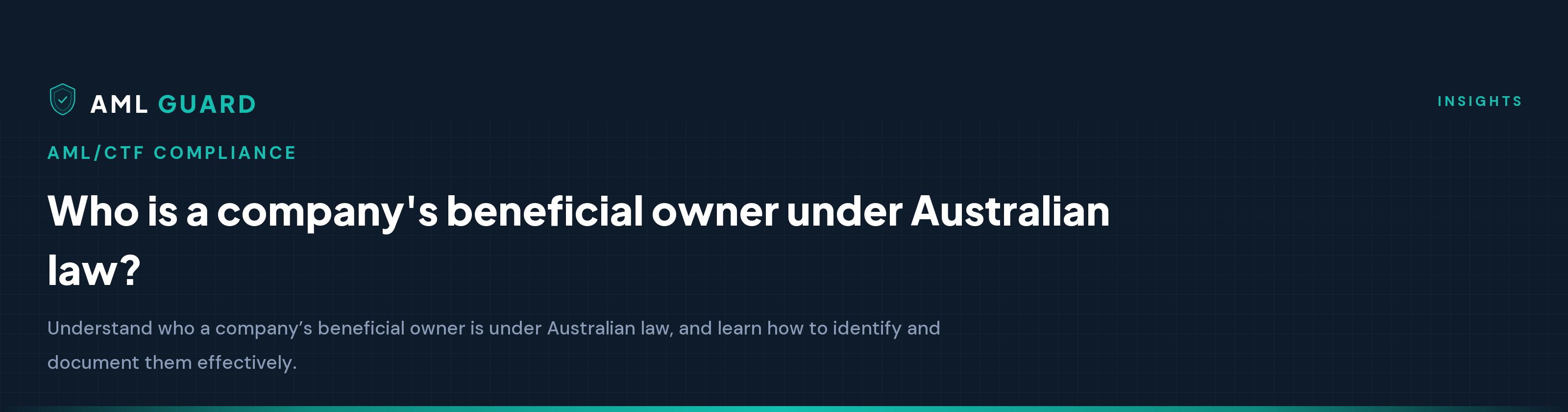 Who is a company's beneficial owner under Australian law?