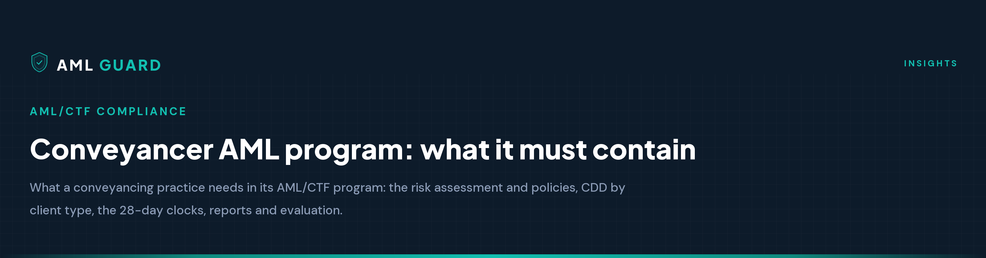 Conveyancer AML program: what it must contain