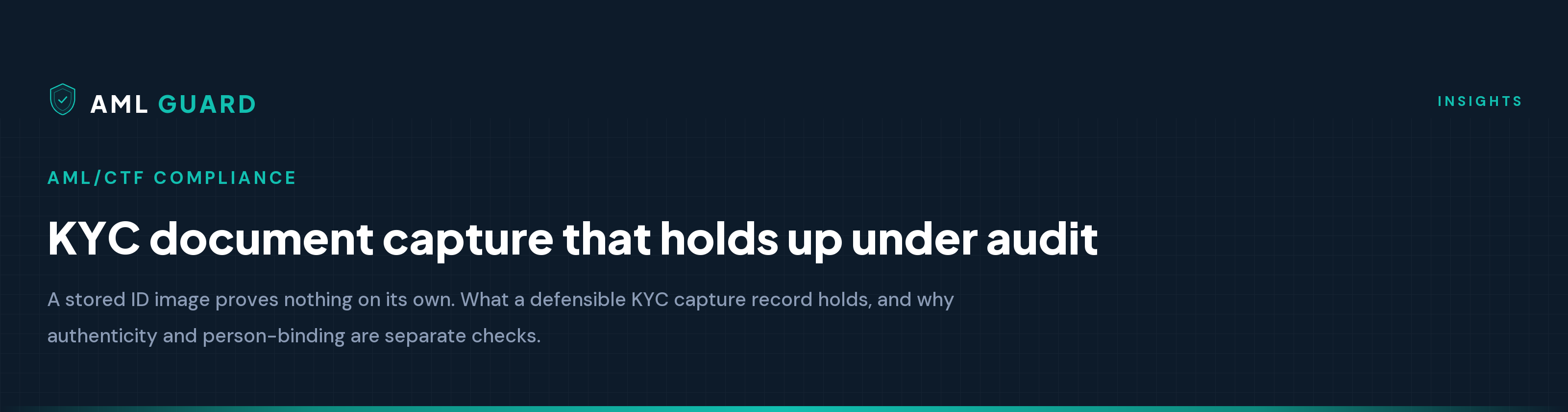 KYC document capture that holds up under audit