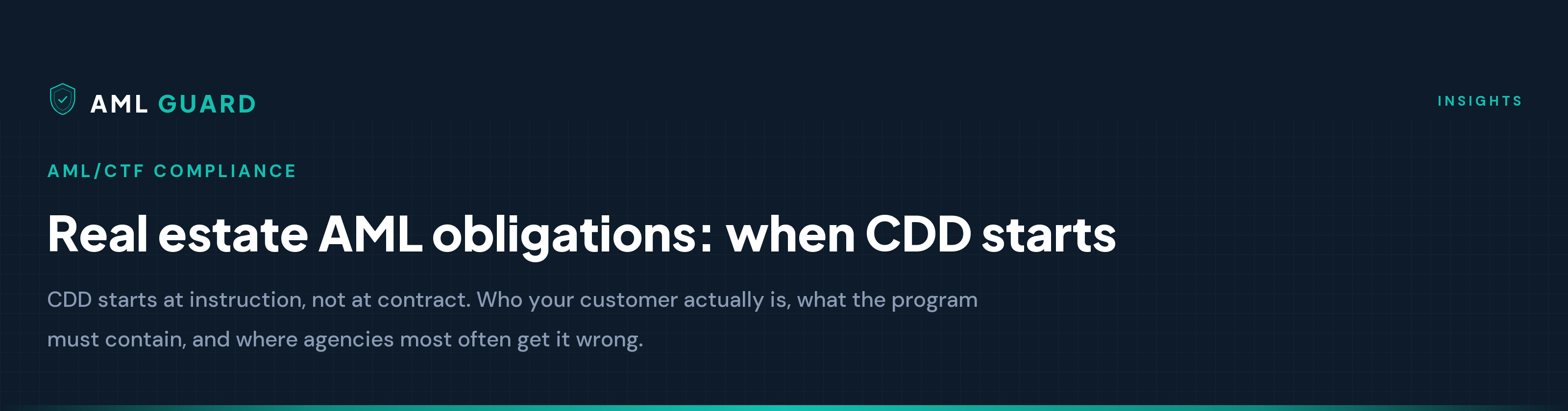 Real estate AML obligations: when CDD starts