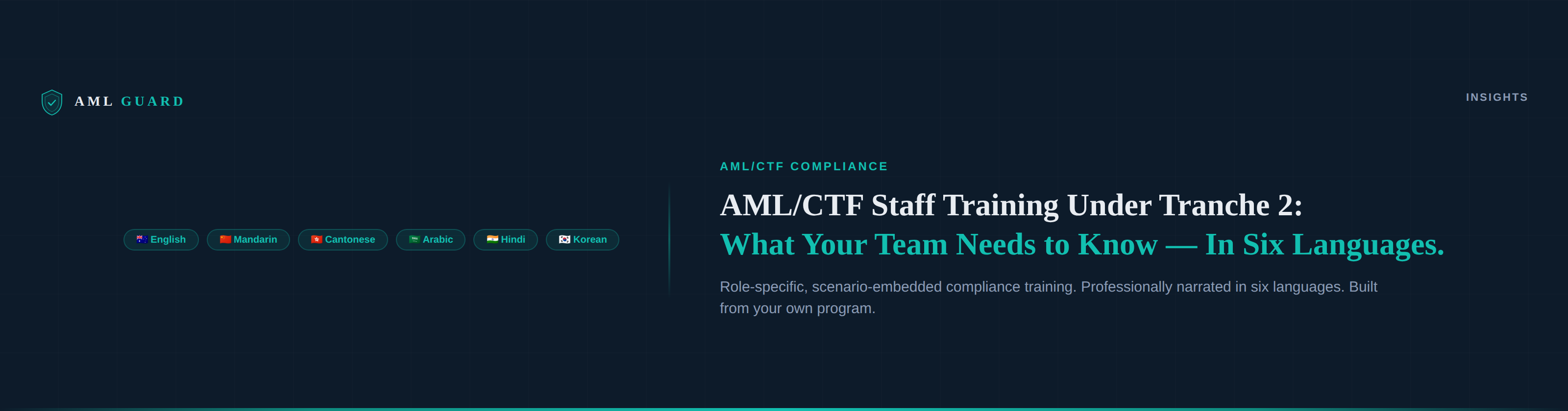 AML/CTF staff training for Tranche 2 — role-specific compliance curriculum in six languages