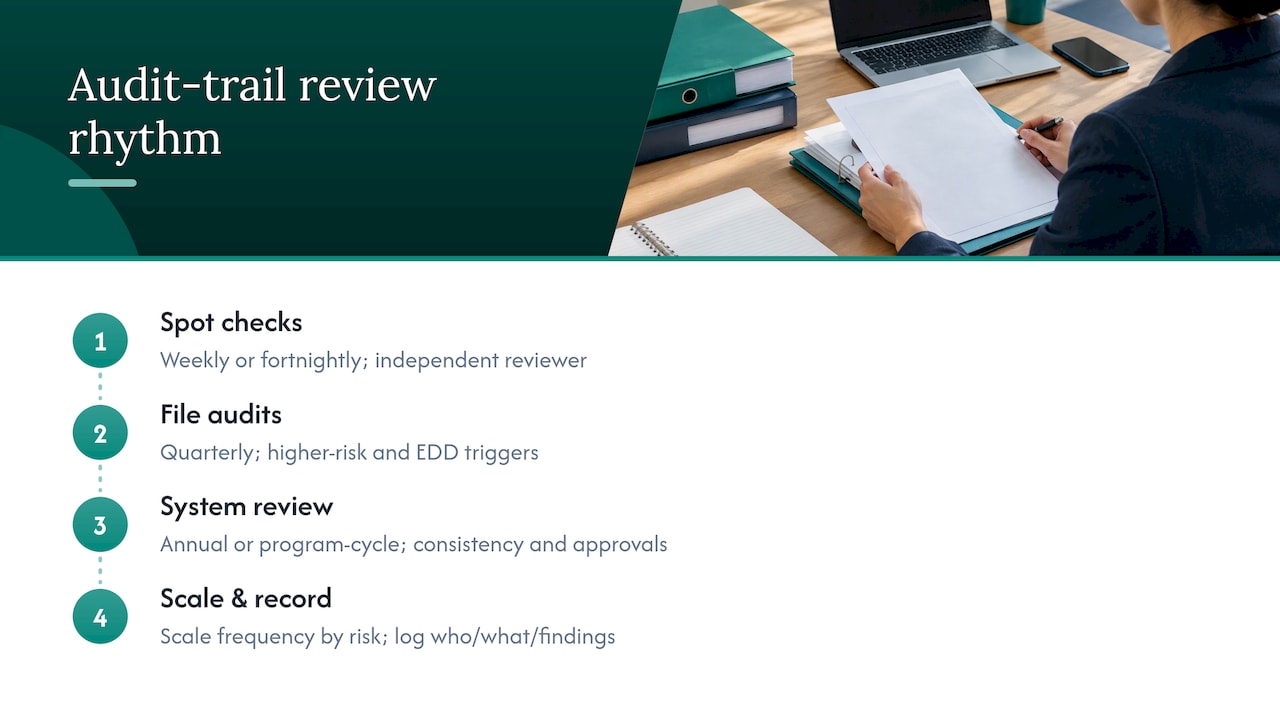 Three layers of audit trail review