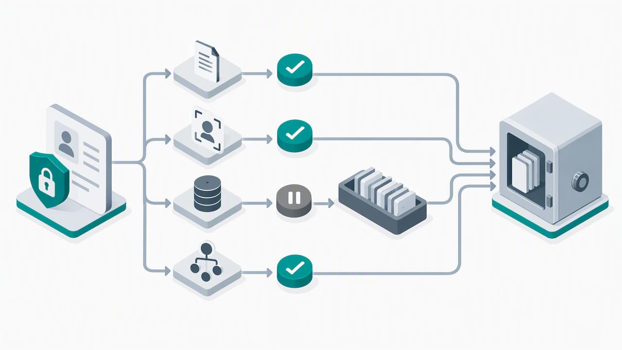 Partial verification paths joining an evidence trail