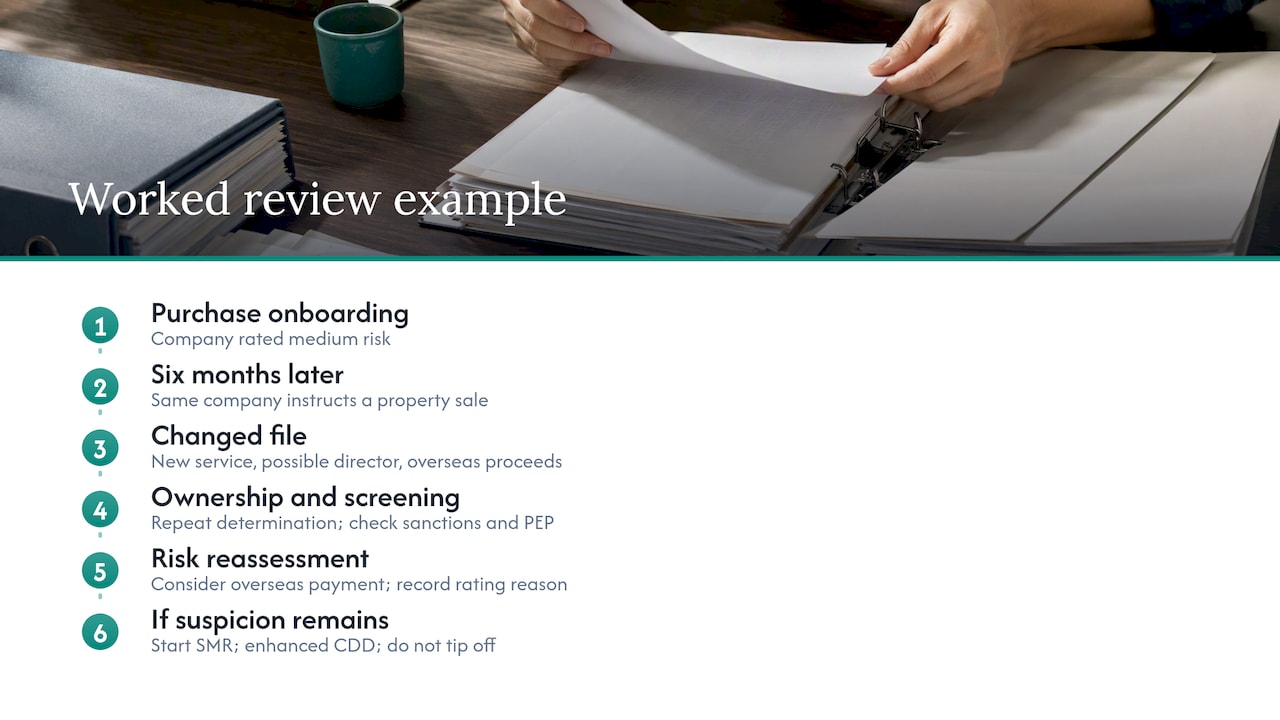 A worked example of an ongoing CDD review