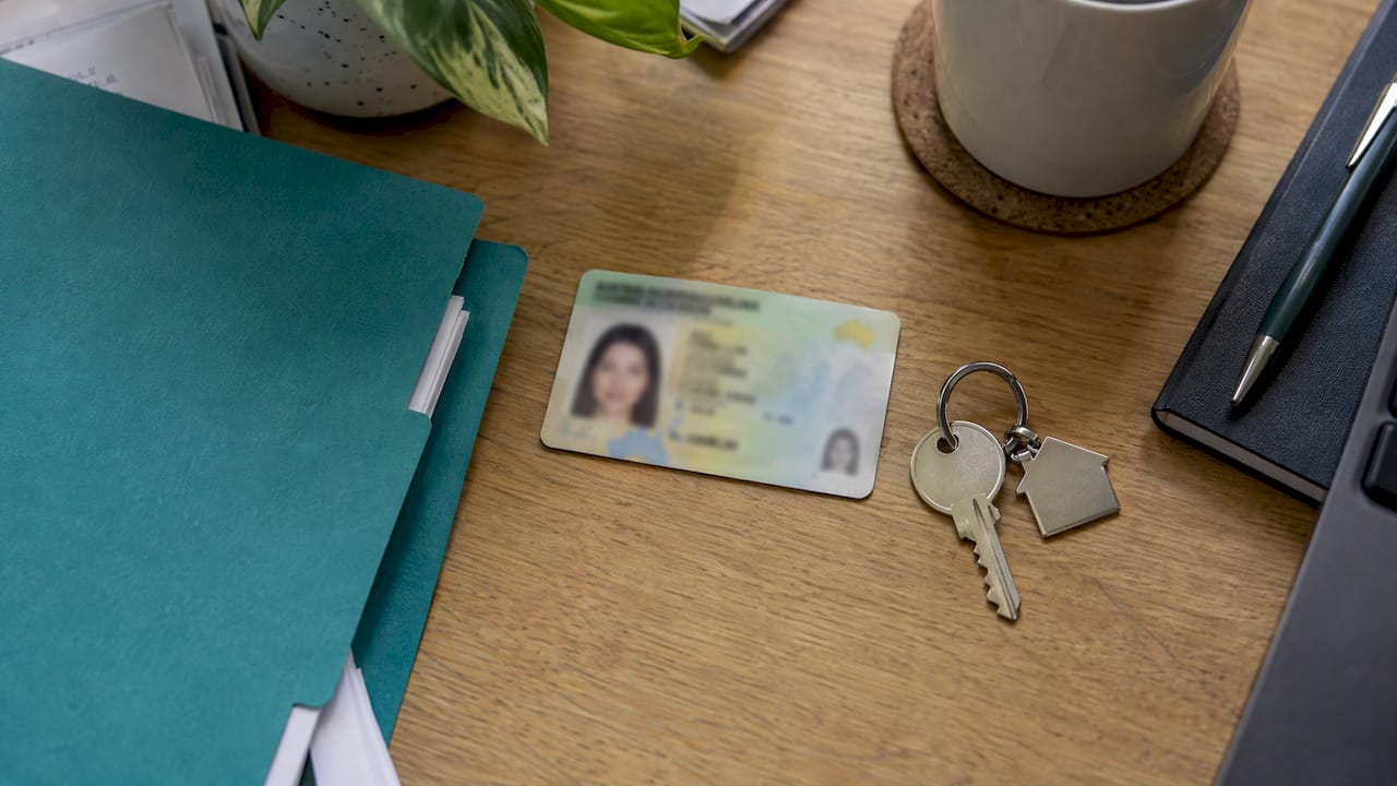 Australian licence beside a property key