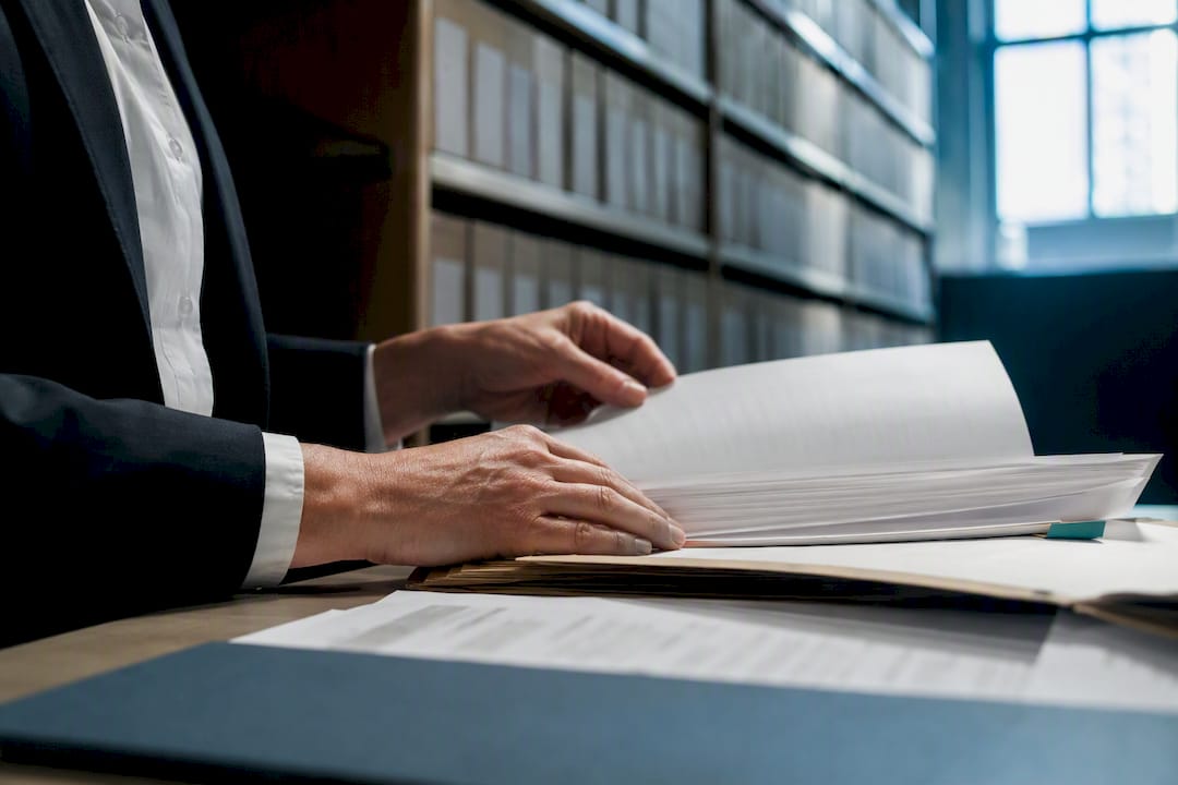 Trust deed pages reviewed beside registry records